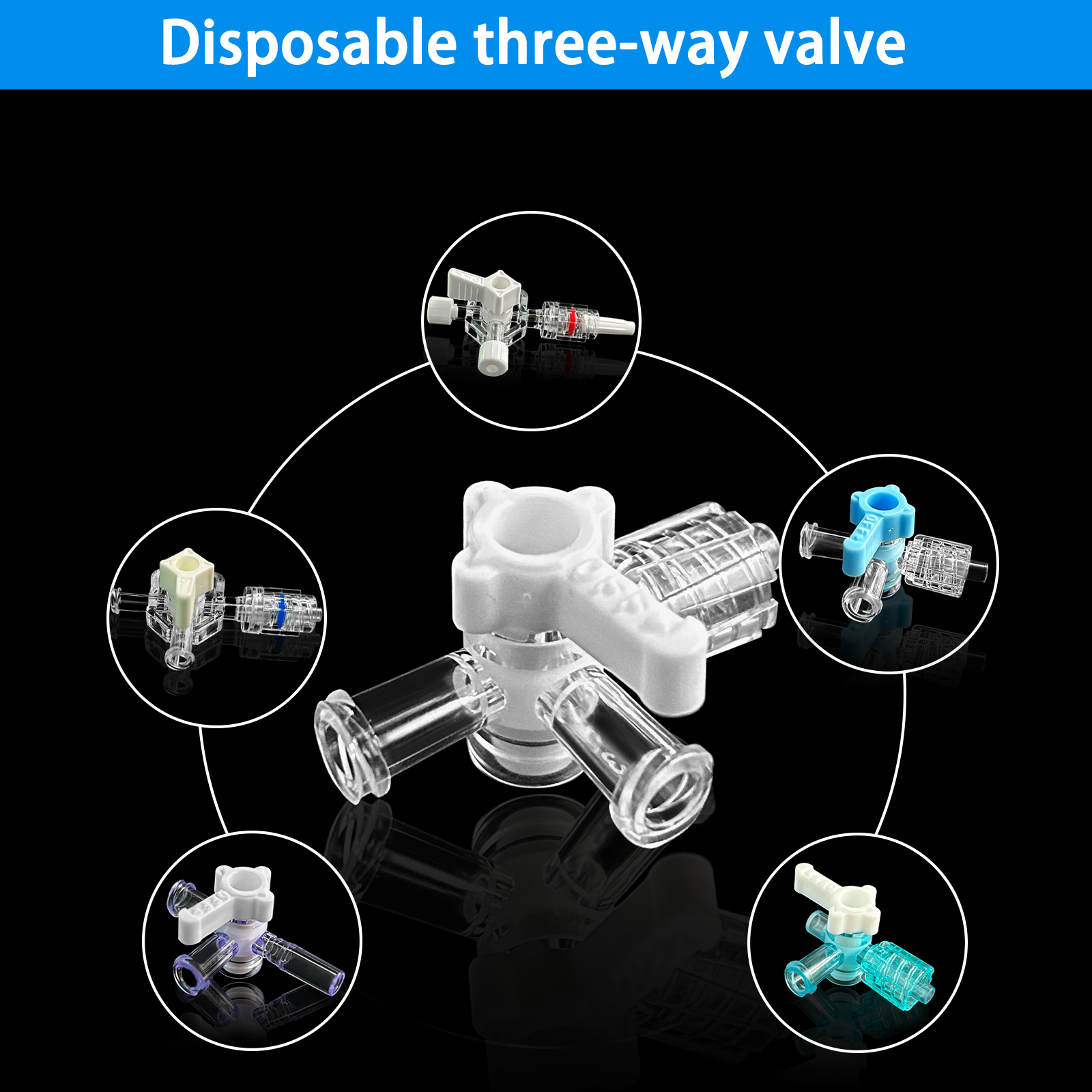 50 three-way stopcock valves,  - Medical Lab reseña y precio