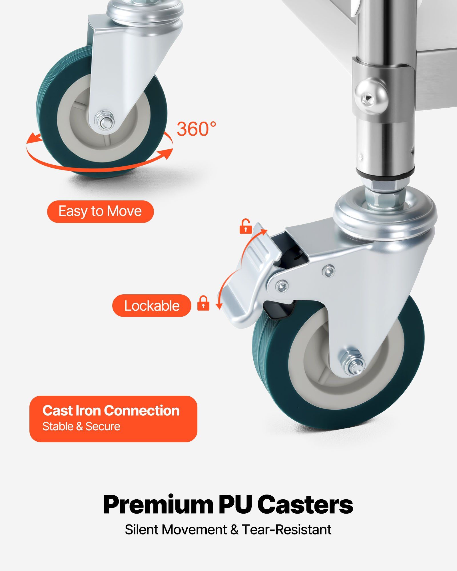 Stainless Steel Cart, 2-Tier R - Medical Lab reseña y precio