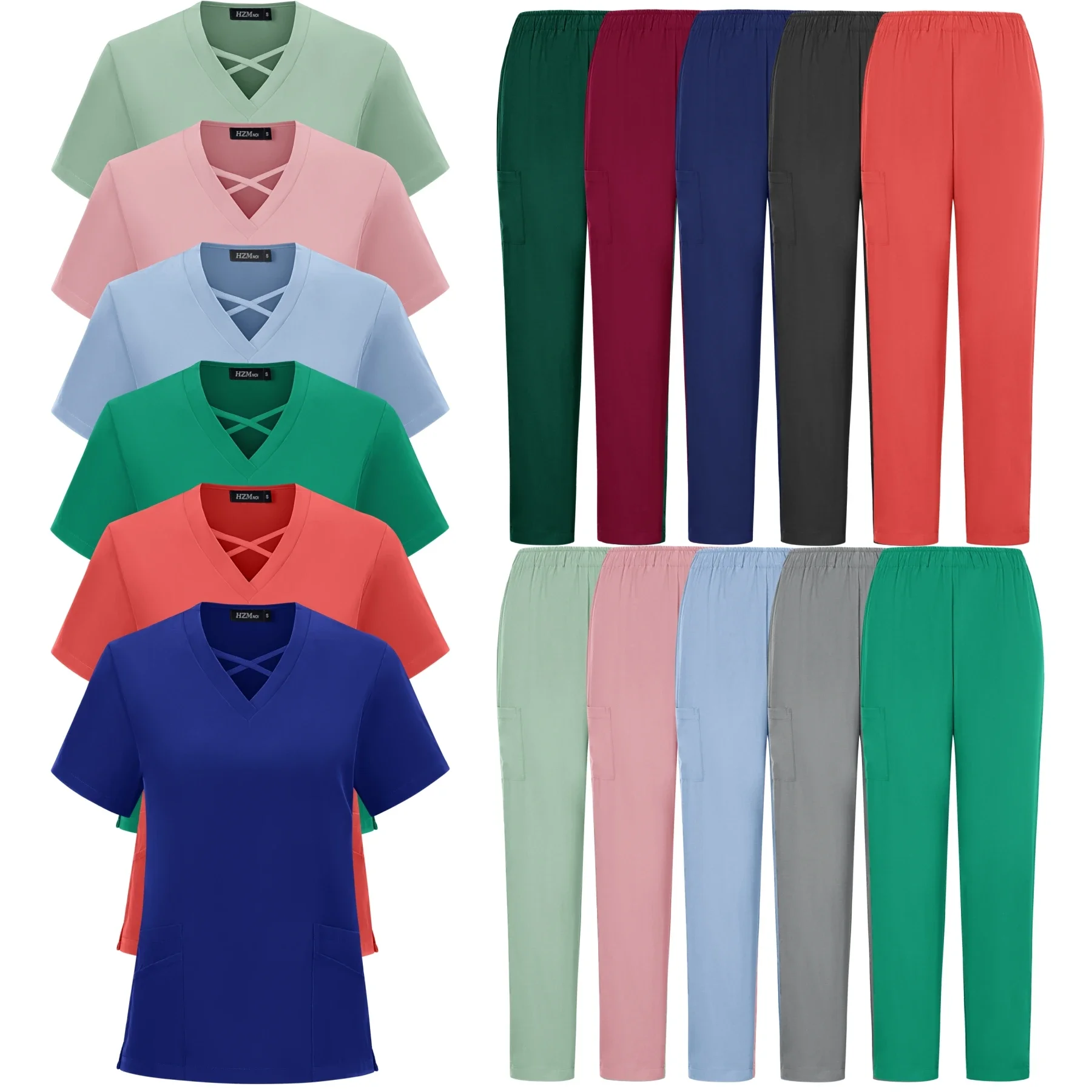 Solid Color Scrub Tops Pet Hos - Medical X reseña y precio