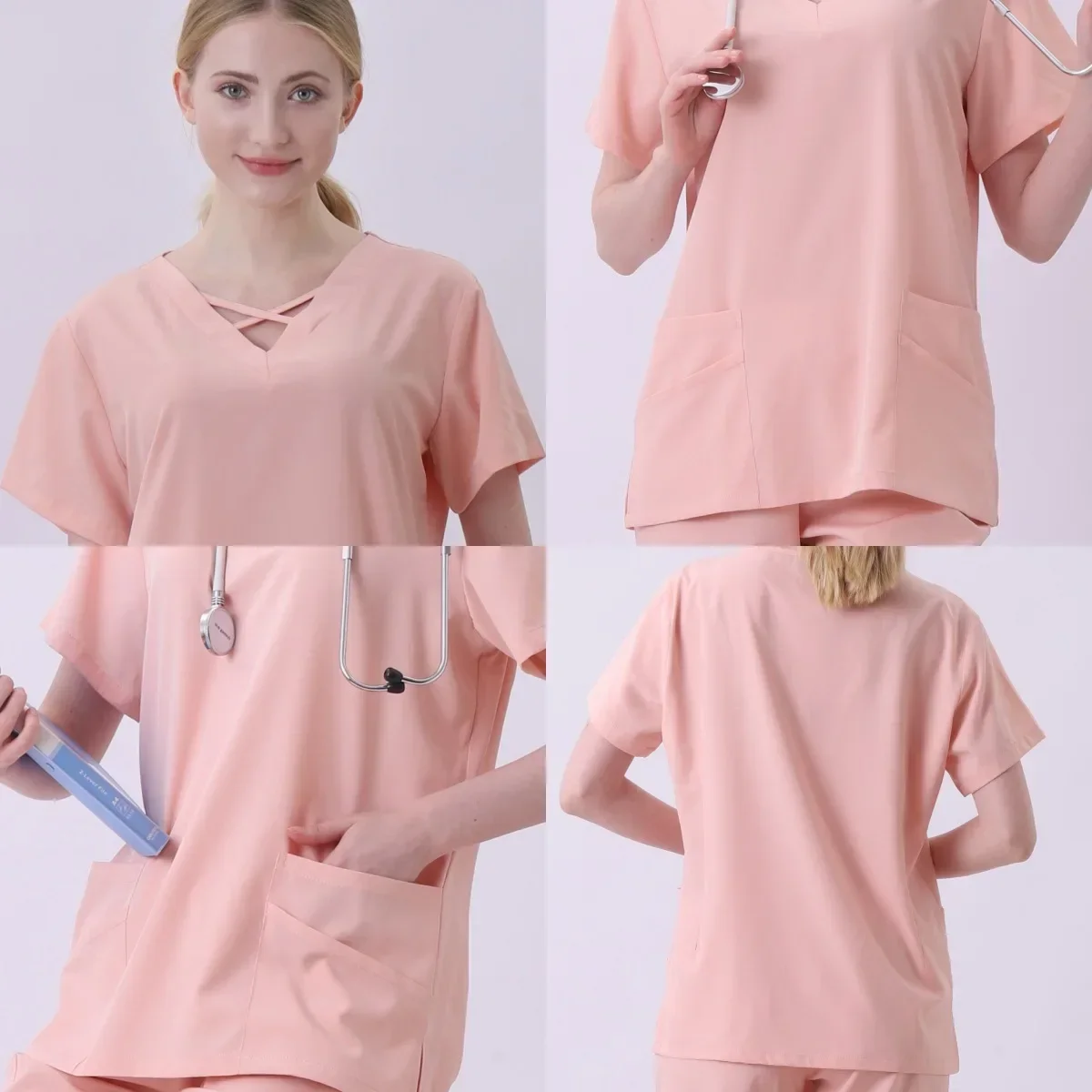 Solid Color Scrub Tops Pet Hos - Medical X reseña y precio