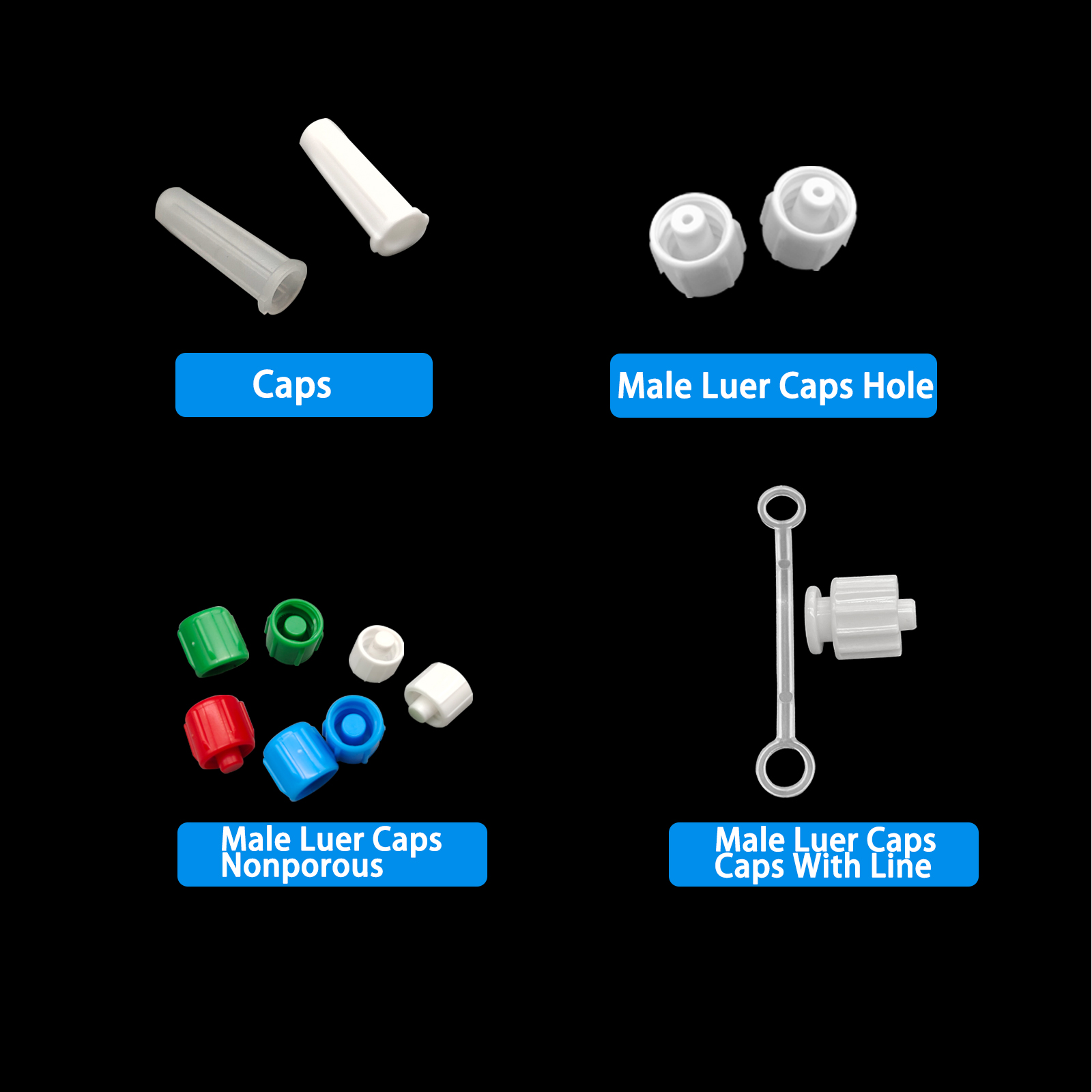 500pcs Male Luer Caps Hole for - Medical Lab reseña y precio